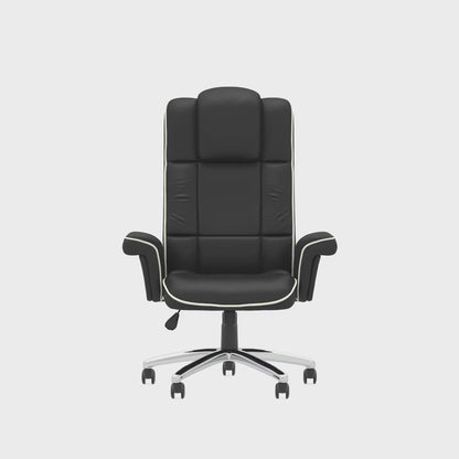 Chelsea High Back Soft Black Leather Executive Office Chair with Fixed Arms