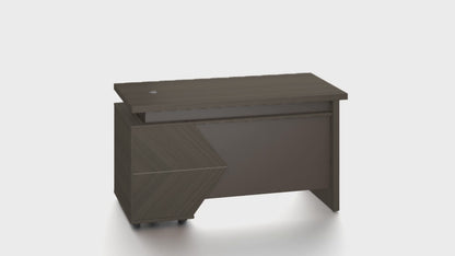 Luxury Wenge Herringbone Executive Straight Desk with Integrated Storage - 1400mm - DG42-D08