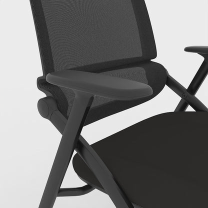 Capra Mesh Back Folding Office Training Chair with Sliding Arms - Optional Writing Tablet - Available in over 20 Colours