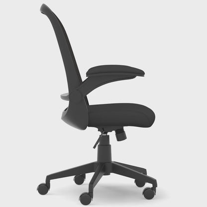 Crew Task Operator Mesh Back and Fabric Seat Chair With Folding Arms - Available in 20 Colour Choices