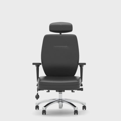 Domino High Back Black Ergonomic Posture Chair with Headrest and Height Adjustable Arms