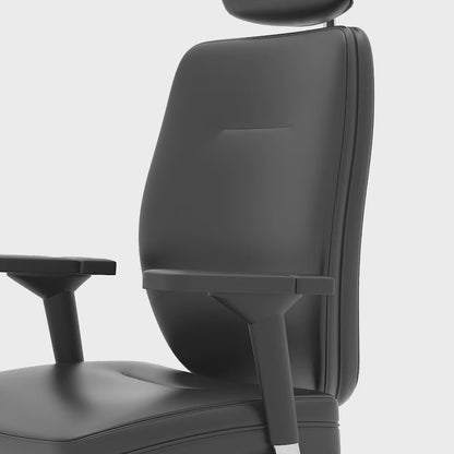 Domino High Back Black Ergonomic Posture Chair with Headrest and Height Adjustable Arms