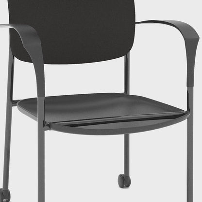 Brunswick Medium Back Visitor Office Chair with Fixed Arms with Castors - Mesh or Fabric - Multiple Colour Choices