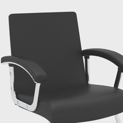 Desire Medium Back Leather Cantilever Visitor Chair with Fixed Arms - Black or White