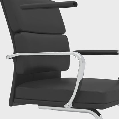 Advocate Medium Back Bonded Leather Visitor Office Chair with Fixed Arms