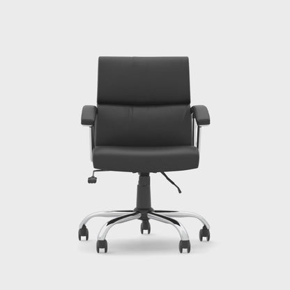 Desire Medium Back Bonded Leather Executive Office Chair with Fixed Chrome Arms