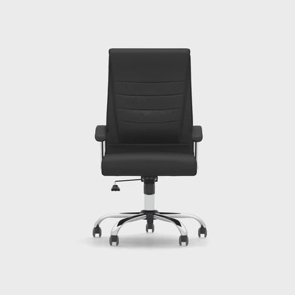 Dallas High Back Black Bonded Leather Office Chair with Fixed Arms