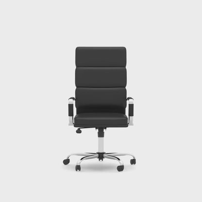 Advocate High Back Bonded Leather Executive Office Chair with Fixed Arms