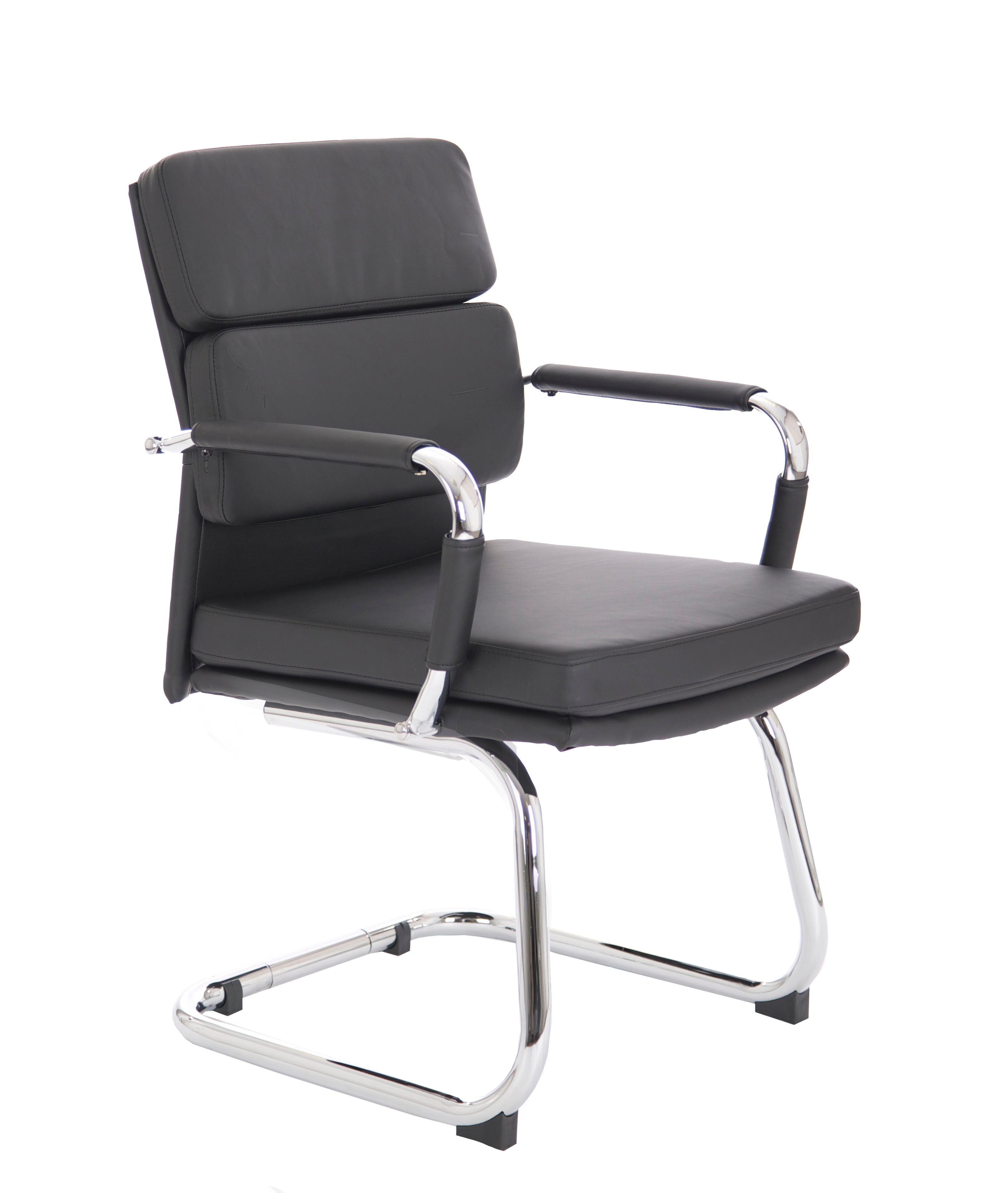Advocate Medium Back Bonded Leather Visitor Office Chair with Fixed Arms