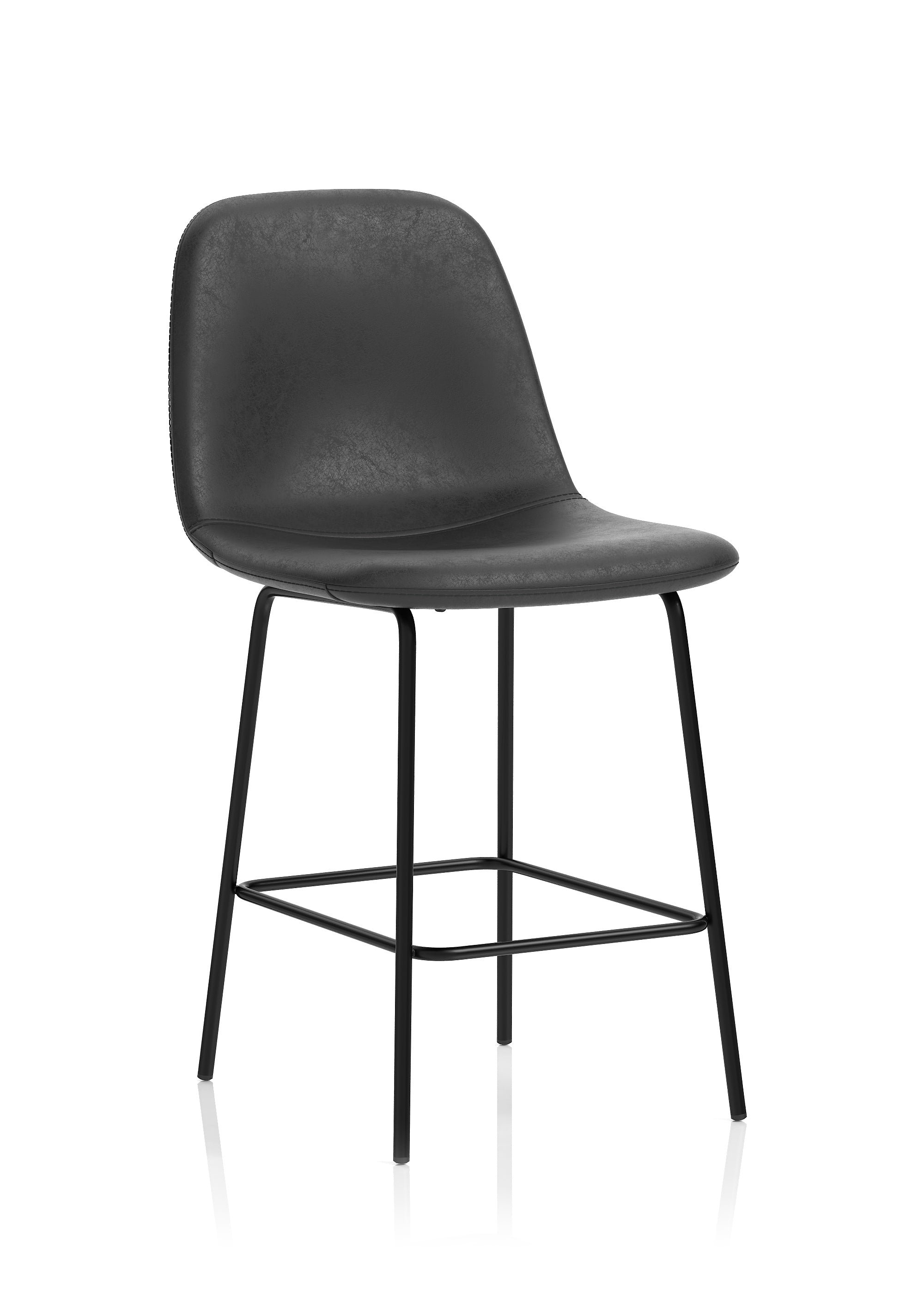 Charford Bistro High Stool in Faux Leather - Black or Brown Option North Yourkshire