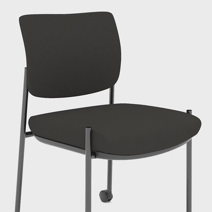 Brunswick Medium Back Visitor Office Chair with Fixed Arms with Castors - Mesh or Fabric - Multiple Colour Choices