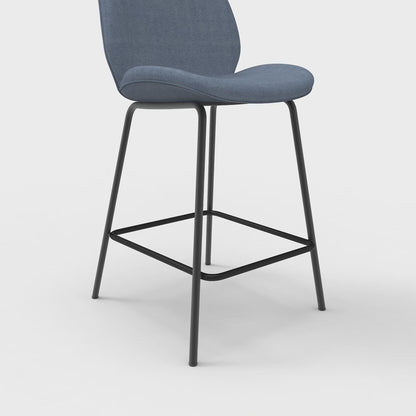 Brayford Fabric Bistro High Stool with Metal Legs - Oatmeal or Blue