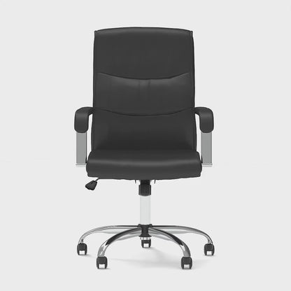 Carter High Back Black Bonded Leather Executive Office Chair with Fixed Arms