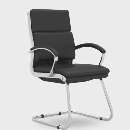 Classic Executive Bonded Leather Office Chair with Fixed Arms - Black, Tan or White
