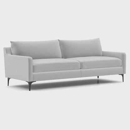 Emmy Cushioned 3 Seater Light Grey Boucle Fabric Sofa