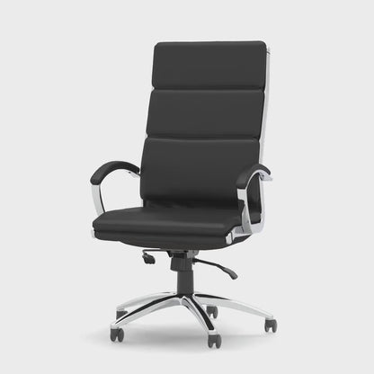 Classic Executive Bonded Leather Office Chair with Fixed Arms - Black, Tan or White