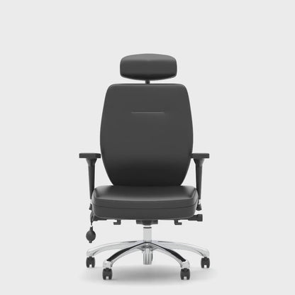 Domino High Back Black Ergonomic Posture Chair with Headrest and Height Adjustable Arms