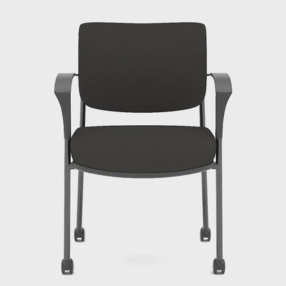 Brunswick Medium Back Visitor Office Chair with Fixed Arms with Castors - Mesh or Fabric - Multiple Colour Choices