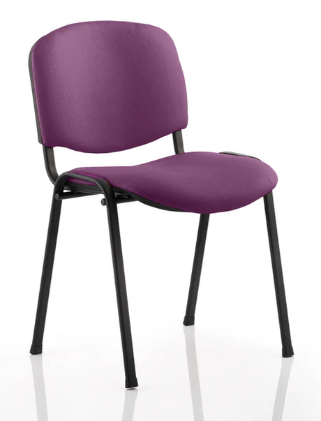 Stackable ISO Black Frame Fabric Conference Chair - Multiple Fabric Colour Choices