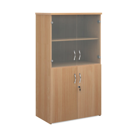 Universal Three, Four or Five Shelf 800mm Wide Combination Bookcase with Glass Doors