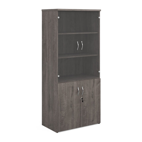 Universal Three, Four or Five Shelf 800mm Wide Combination Bookcase with Glass Doors