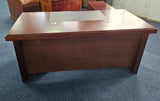 EX SHOWROOM - Walnut Real Wood Veneer Executive Desk with Pedestal and Return - 1800mm - BSE181