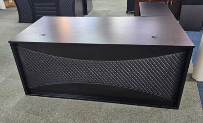 EX SHOWROOM - Modern Black Ash Executive Office Desk with Leather Panelling with Mobile Pedestal and Desk Level Return - 1800mm - 8690
