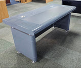 EX SHOWROOM - Grey Gloss Executive Office Desk ONLY - 1600mm - 1861