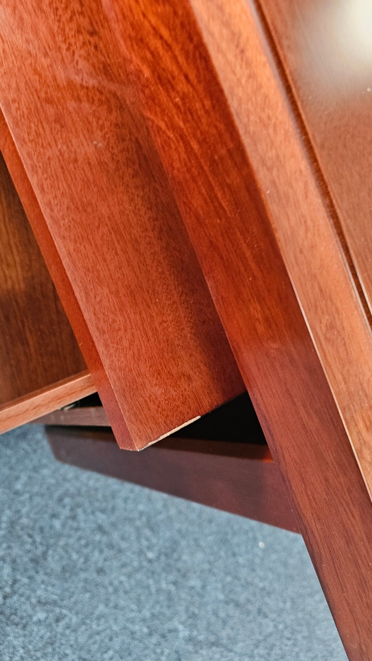 EX SHOWROOM - Walnut Real Wood Veneer Executive Desk with Pedestal and Return - 1800mm - BSE181