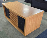 EX SHOWROOM - Modern Oak Executive Office Desk with Chesterfield Modesty Panel DESK ONLY - 1800mm - 8692