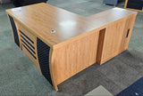 EX SHOWROOM - Modern Oak Executive Office Desk with Stylish Modesty Panel with Desk Level Return - 1800mm - 8674