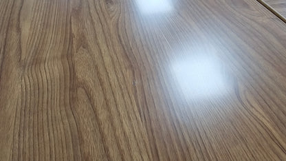 EX SHOWROOM - Modern Oak Executive Office Desk with Leather Panelling with Mobile Pedestal and Desk Level Return - 1800mm - 8690