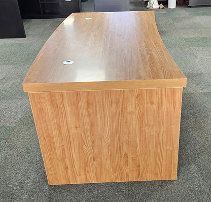 EX SHOWROOM - Modern Oak Executive Office Desk with Chesterfield Modesty Panel DESK ONLY - 1800mm - 8692