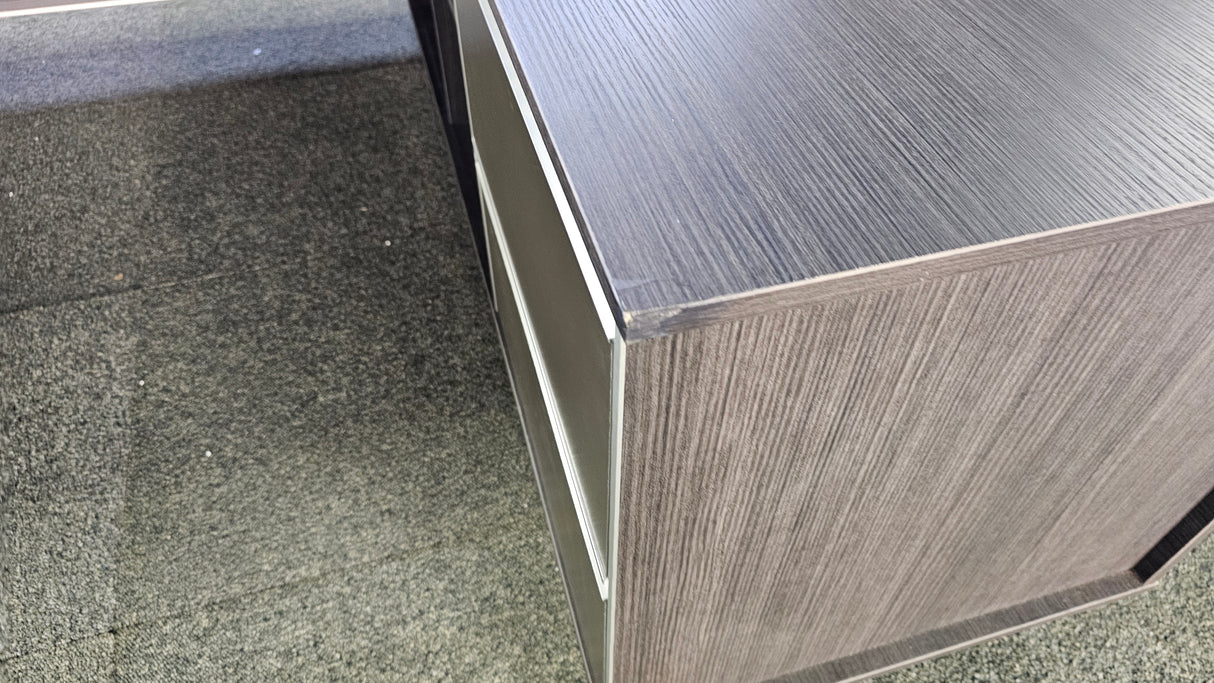EX SHOWROOM - Modern Grey Oak Right Hand Corner Executive Office Desk  2000mm - WS-D11