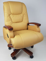 Luxury Beige Leather Executive Office Chair - A302