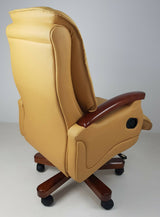 Luxury Beige Leather Executive Office Chair - A302