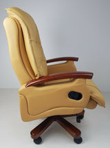 Luxury Beige Leather Executive Office Chair - A302