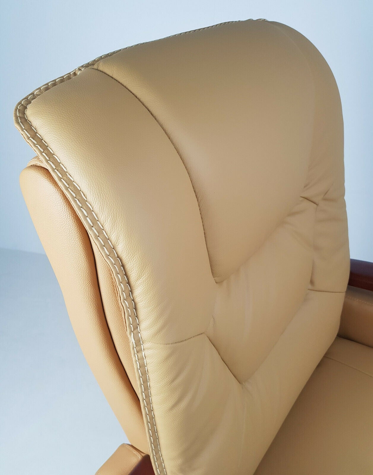 Beige leather online chair