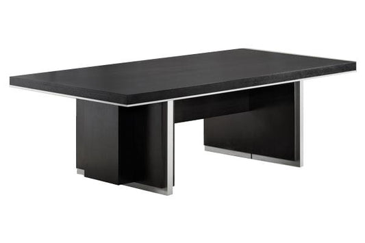Modern Black Ash Real Wood Veneer Boardroom Meeting Table - 2000mm to 2800mm - LT3F24