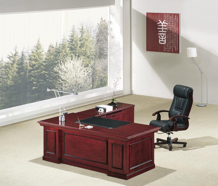 Real Cherry Veneer Executive Office Desk With Pedestal & Return - UG203-2000mm