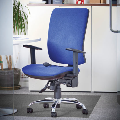 blue fabric office chair