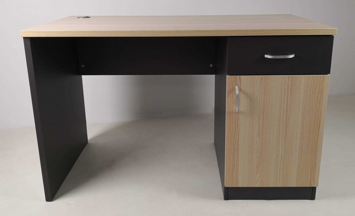 Small Light Beech Office Desk with Built-in Storage - HS005-2