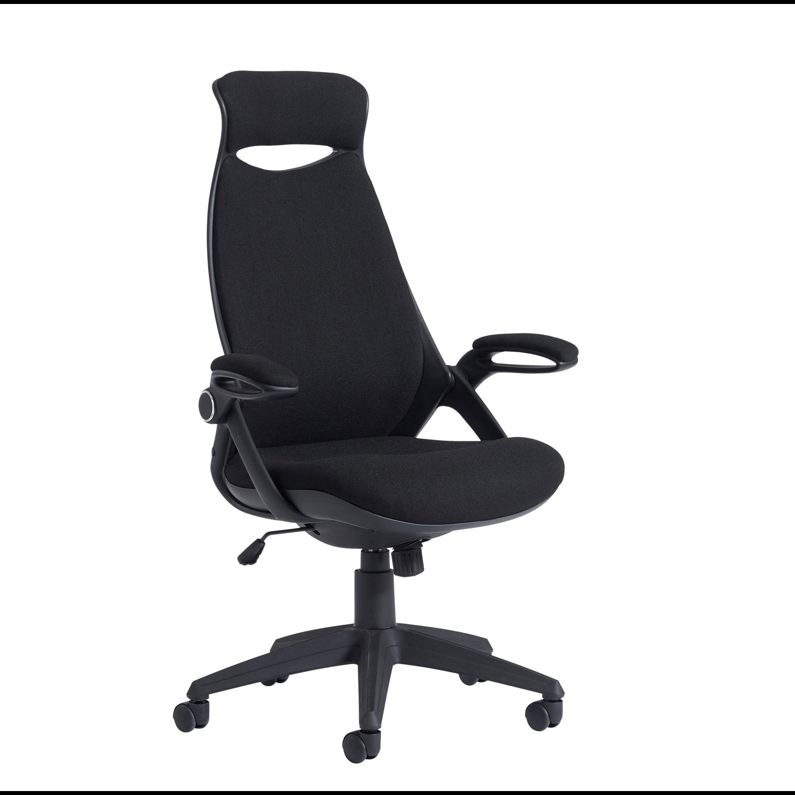 Suppliers Of Tuscan High Back Fabric Office Chair with Head Support - Black or Blue Option North Yourkshire