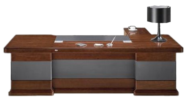Luxury Executive Desk Black Leather Detailing - With Pedestal and Return - 2400mm / 2600mm / 2800mm - U9C241 Huddersfield