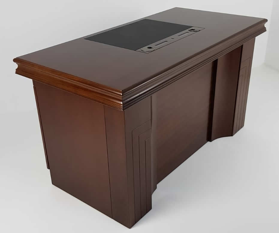 GRA-UBA141-1400mm - Executive Home Office Desk In Light Walnut Veneer