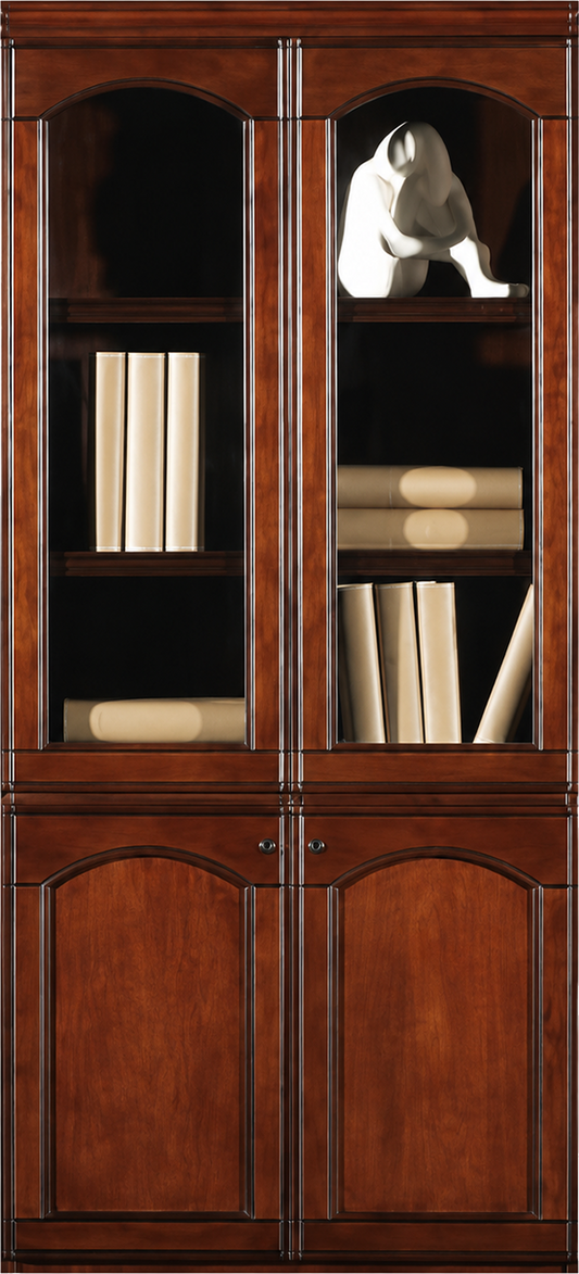 Real Wood Veneer Executive Two Door Office Storage Bookcase - 900mm - UM162-2DR