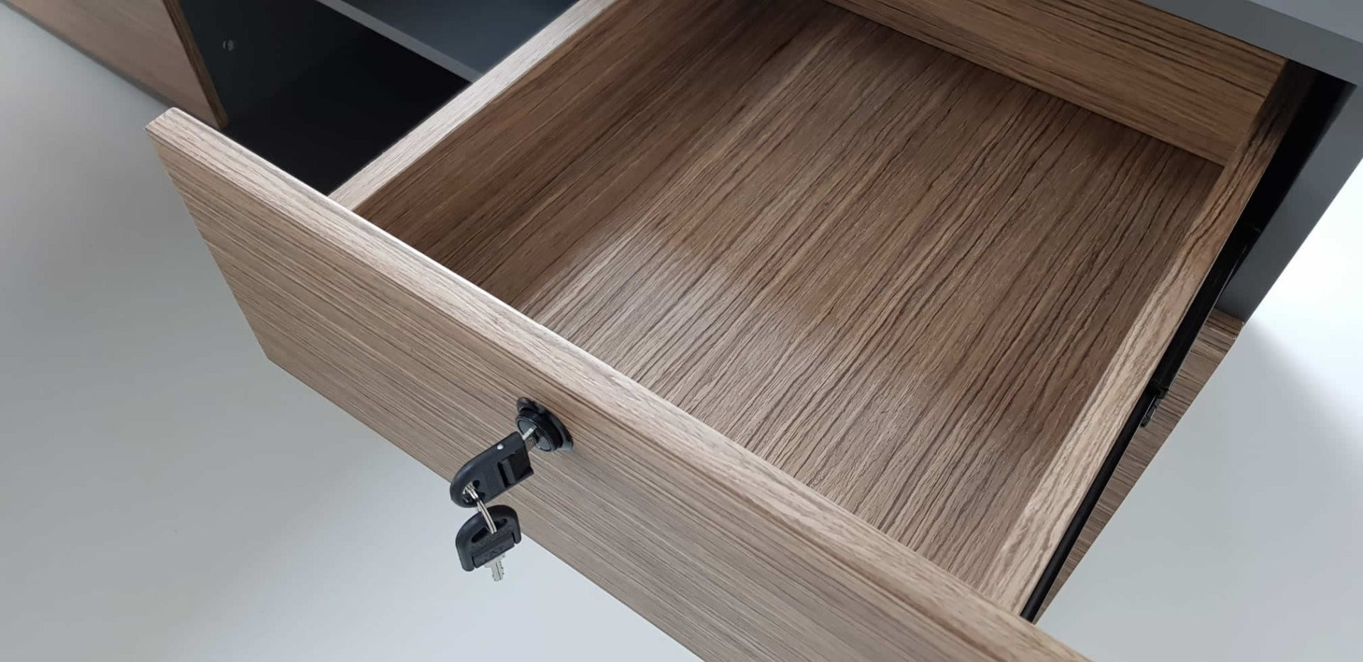 Light Walnut with Grey Executive Office Desk - DES-B06U
