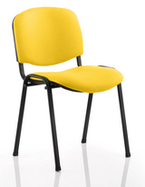 Stackable ISO Black Frame Fabric Conference Chair - Multiple Fabric Colour Choices