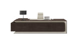 Luxury Executive Office Desk Chocolate Walnut and Leather - 3200mm - 06T321