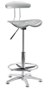 High Rise Counter Draughtsman's Chair - Black or Silver - TEK-CHAIR